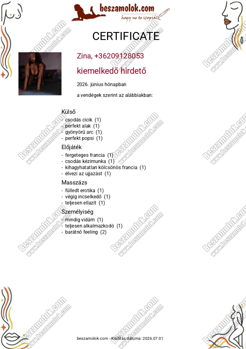 Zina - +36 20 912 8053 - ESZO masszazs foto